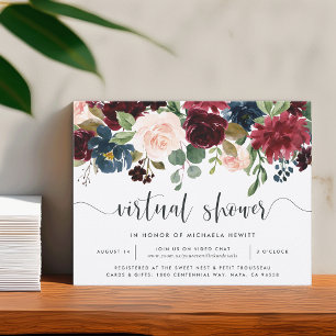 Invitation Bride ou Baby shower virtuel en fleur radiante
