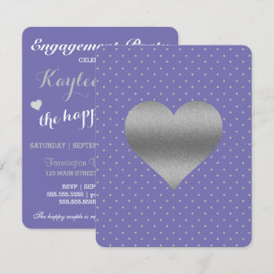 Invitation BRIDE Purple Plum Silver Polka Dot Shoot Party