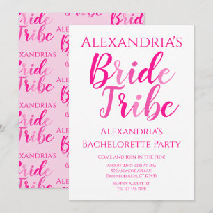 Invitation Bride Tribe Hot rose Bachelorette Party