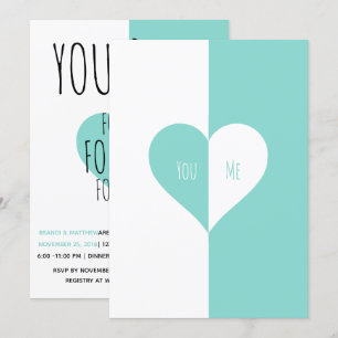 Invitation BRIDE Turquoise Blue You & Me Mariage Suite Party
