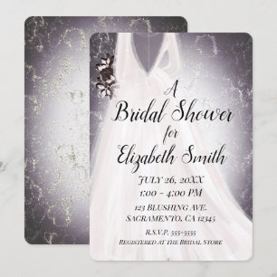 Invitation Bride violette violette moderne Fête des mariées d