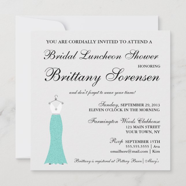 Invitation BRIDE Voici La Fête De La Douche Mariée (Dos)