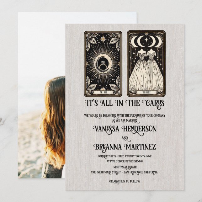 Invitation Brides Mariage Tarot (Devant / Derrière)
