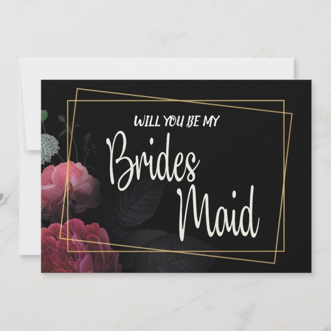 Invitation Bridesmaid bourguignonne Floral Russe (Devant)
