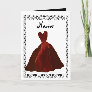 Invitation BRIDESMAID - MAROON Leaf Gown