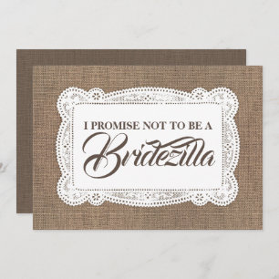 Invitation Bridesmaid rustique / Maid d'honneur BRIDEZILLA