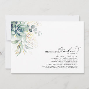 Invitation Bridesmaids Luncheon Succulents Fête des mariées