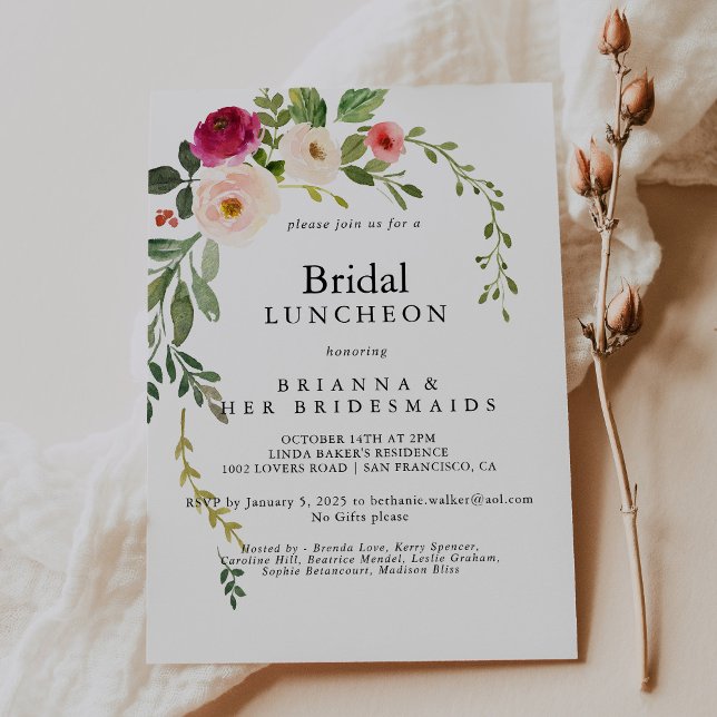 Invitation Bridesmaids rose verdoyant Luncheon Douche (Créateur téléchargé)