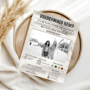 Invitation Bridesmais, journal de proposition+Bridesmaid