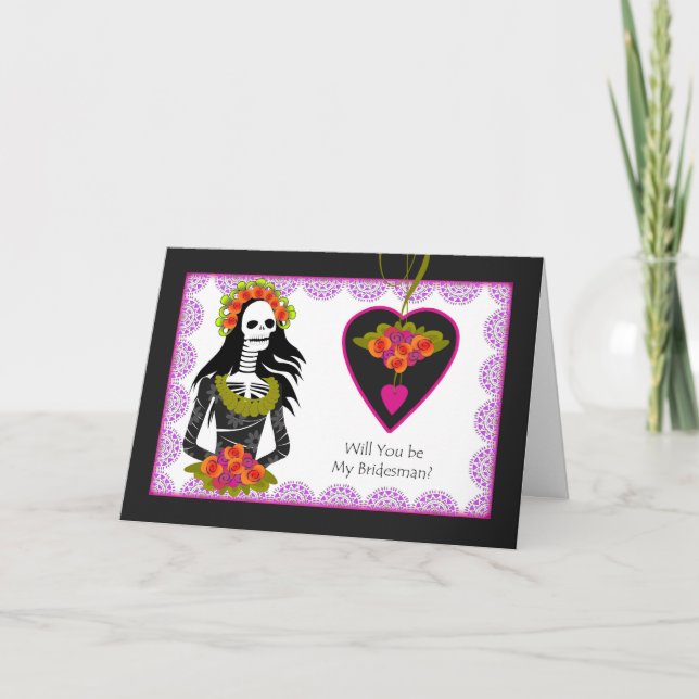 Invitation Bridesman Invitation, Mariage Dia de los Muertos (Devant)