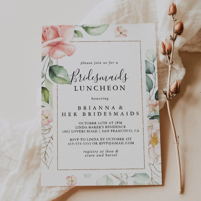 Invitation Bridesservatrices Géométriques Gold Green Luncheon (Créateur téléchargé)