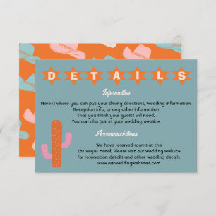 Invitation Bright Bold Cowboy Western Détails Information