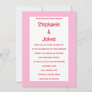 Invitation Bright Bold Orange Rose Boho Retro Mariage Floral