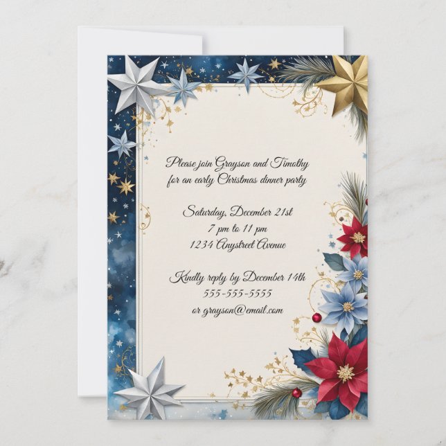 Invitation Bright Christmas Stars (Devant)