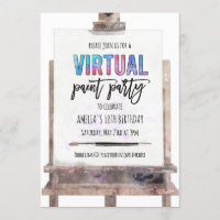 Bright Colorée Easel Virtual Paint Party Anniversa
