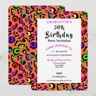 Invitation Bright Colorée Fun Anniversaire Fun