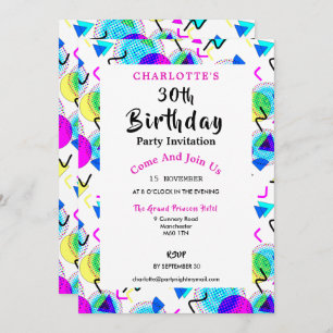 Invitation Bright Colorée Fun Anniversaire Fun