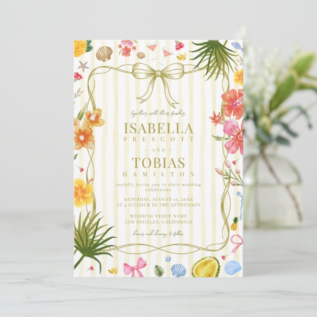 Invitation Bright Colorful Island Wedding (Debout devant)
