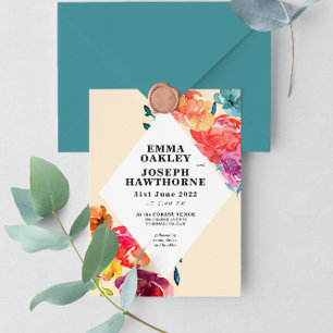 Invitation Bright Été coloré triangle Mariage floral I
