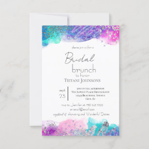 Invitation Bright Fun Mermaid Enk Parties scintillant nuptial