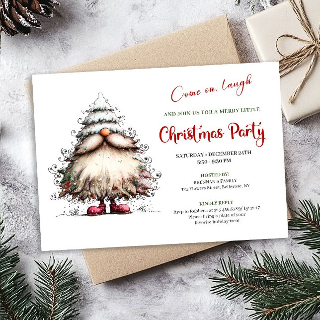 Invitation Bright Funny Santa Classic Holiday Celebration  (Bright Funny Santa Classic Holiday Celebration Invite)