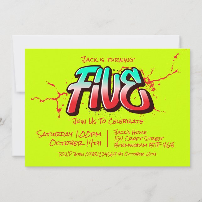 Invitation Bright Graffiti Five (Devant)