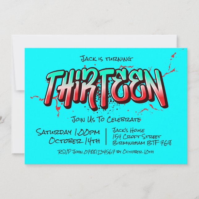 Invitation Bright Graffiti Treize (Devant)