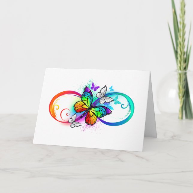Invitation Bright infinity with rainbow butterfly (Devant)