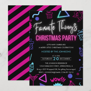 Invitation Bright Neon Favori Things Noël Fête