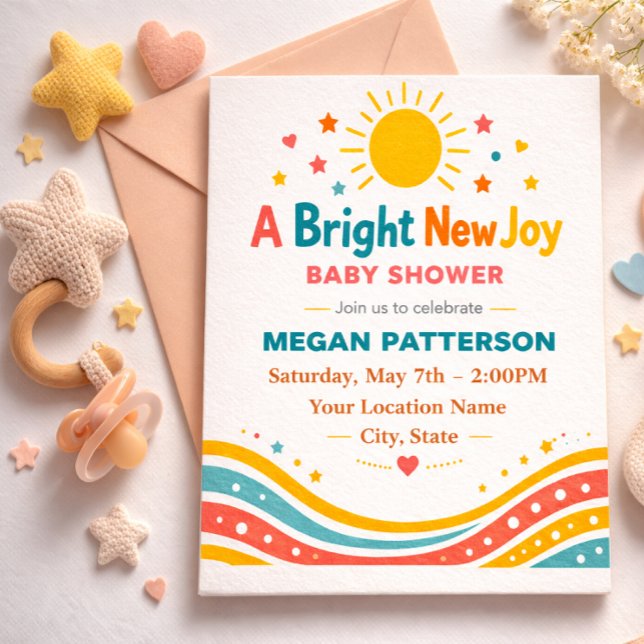 Invitation Bright Neutral Golden Sun Design (Créateur téléchargé)