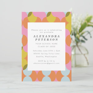 Invitation Bright Pastel Geometry Graduation Party Photo
