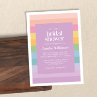 Bright Pastel Stripe Rainbow Purple Fête des marié