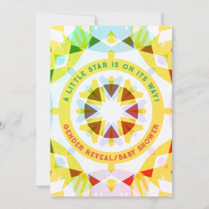 Invitation Bright Red Green Star Baby shower de révélation de