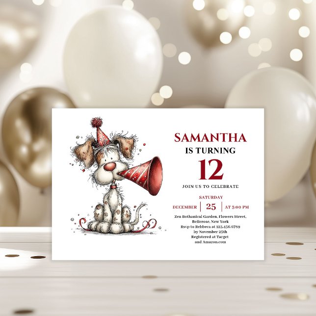 Invitation Bright whimsical dog animals theme kids birthday (Bright whimsical animals theme kids birthday invitation

)