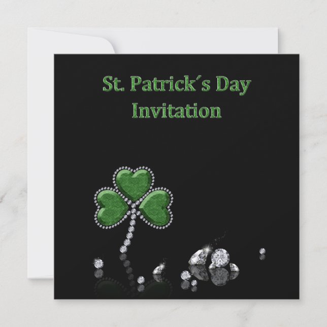 Invitation Brillant et joyeux diamants de la Saint Patrick (Devant)
