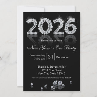 Invitation Brilliant Diamonds Luxury New Year 2026