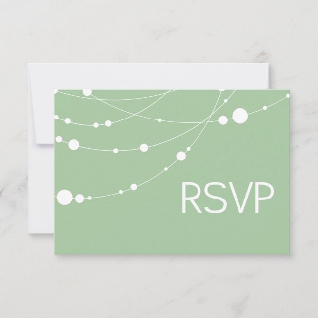 Invitation Brins Stylés RSVP blanc menthe (Devant)