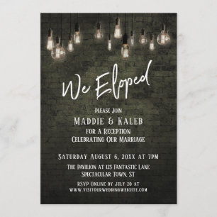 Invitation Brique industrielle avec Edison Lumières Nous avon