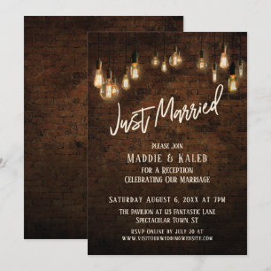 Invitation Brique industrielle avec lumières Edison, juste ma