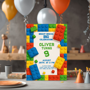 Invitation Briques colorées Anniversaire - Fun Party