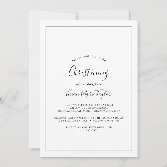 Invitation Brisage minimaliste (Devant)