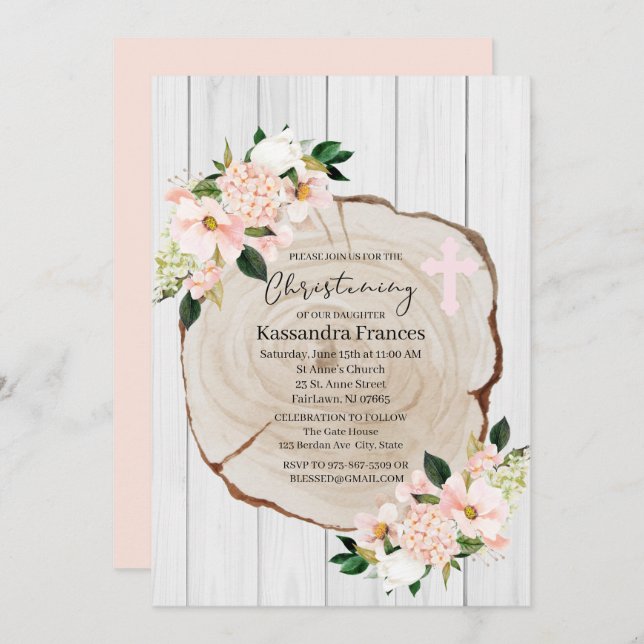 Invitation Brisation florale de Bois Russe (Devant / Derrière)