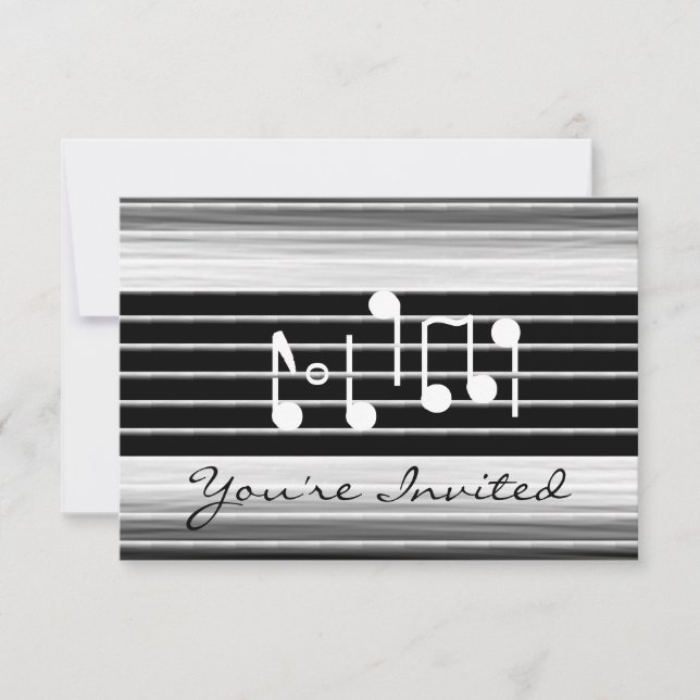 Invitation Bristles Musical Notes (Devant)