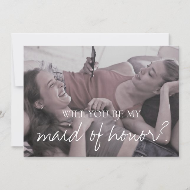 Invitation Brittany Photo Script Will you will be My Maid of  (Devant)