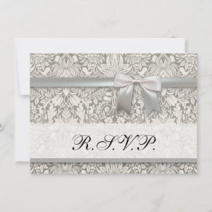 Invitation brocade en dentelle blanche élégante