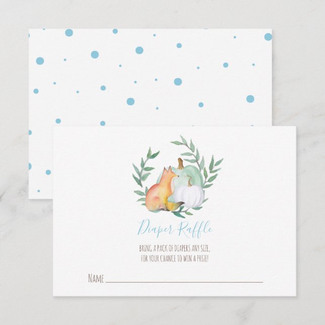 Invitation Brochure à couches Fox - Baby shower novembre (Devant / Derrière)