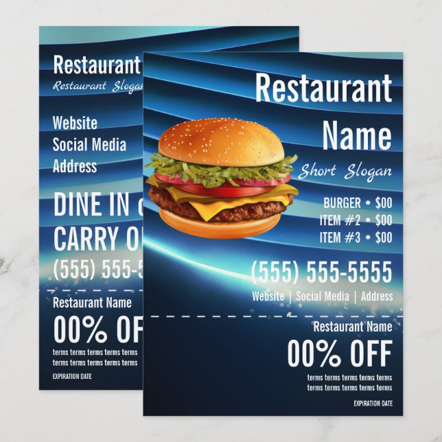 Invitation Brochure Burger 5x7 (Devant / Derrière)