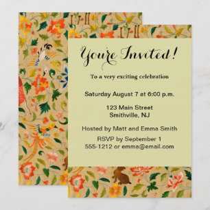 Invitation Broderie animale vintage en crewel : Tapisserie an
