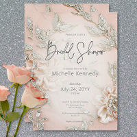 Broderie en satin rose moderne et Fête des mariées