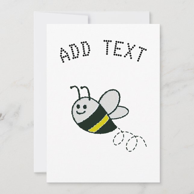 Invitation Broderie Imprimer Baby shower d'abeille mignonne (Devant)